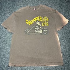 T-shirt vintage West Coast Choppers uomo grande invecchiata sbiadita biker Y2K