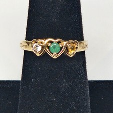 10kt Yellow Gold Three Jewel