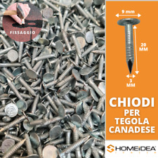 Chiodi per fissaggio tegola canadese e guaina ardesiata tetto 20 mm testa piatta