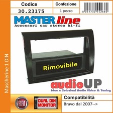 MASCHERINA AUTORADIO 1 DIN FIAT BRAVO 2007 IN POI ADATTATORE SINGOLO DIN