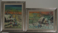 COPPIA DI  DIPINTI NAIF OLIO