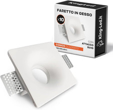 Kingled - Portafaretto in Gesso Ceramico Da Incasso Conico per Controssoffitti p