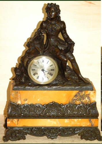 Orologio bronzo fantasia marmo - bronzo,