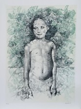 Renzo Vespignani litografia cm 66 x 48 Fanciulla anno 1984 numerata e firmata