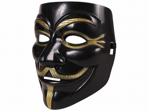 Maschera guy fawkes nera - fawkes,
