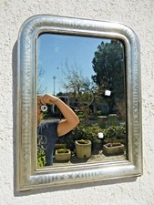 Antica e Piccola Specchiera Luigi Filippo FOGLIA ARGENTO ep '800 cm 67x51,5 n12