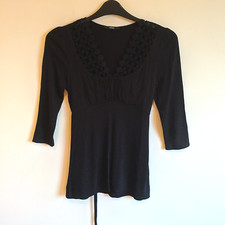 Top donna M&S nero ritagliato