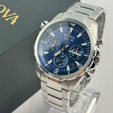 Orologio Bulova Marine Star Quadrante Blu Cronografo Sei Lancette Uomo Quarzo 96B256