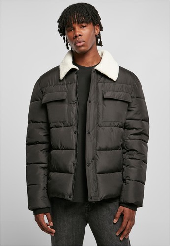 Sherpa collar padded shirt - sherpa,