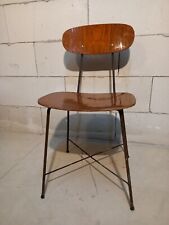 Sedia In Metallo E Compensato Curvato Anni 50 Manifattura Italia (augusto bozzi)