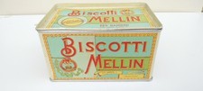 Scatola Vintage Alluminio Biscotti Mellin Datata 1957