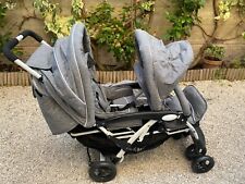 CHIC 4 BABY Passeggino gemellare fratellare DUO grigio-bianco (MAI USATO)