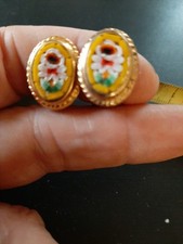 ORECCHINI  MICRO MOSAICO MICROMOSAICO VINTAGE  1960/70  ANTICA ITALIY