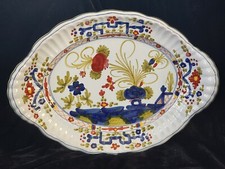 Piatto da portata ovale 18" vintage CACF Faenza GAROFANO GAROFANO BLU: COME NUOVO