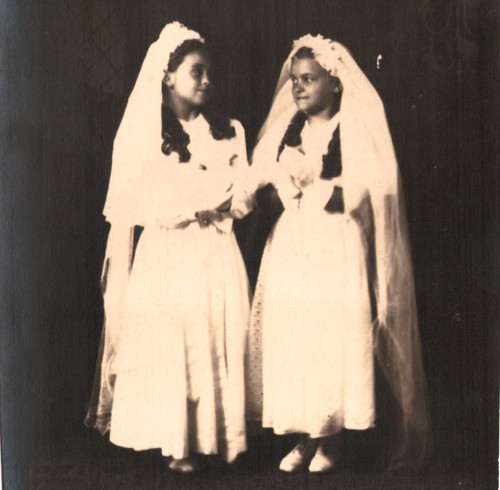 Foto antica due ragazze - , in