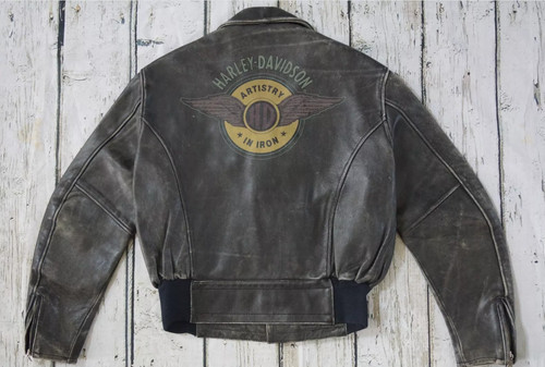 Giacca pelle nera harley - giacca,