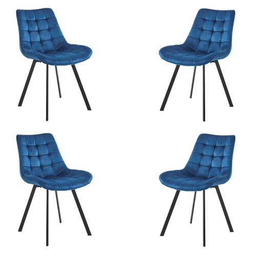Sedia cucina velluto blu - sedia,