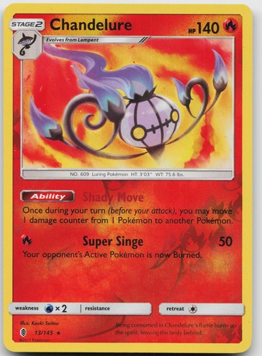 Chandelure 145 holo rare - 13/145,