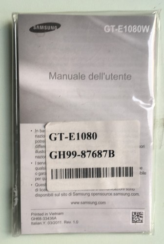 Manuale uso samsung e1080 - d'uso,