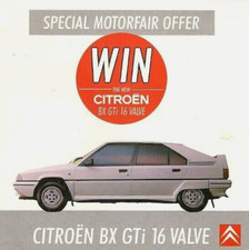 Brochure pieghevole mercato Citroen BX GTi 16v Motor Show Competition 1987