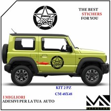 2 ADESIVI cm 48 STELLA stickers SUZUKI JIMNY 4X4 OFF ROAD FUORISTRADA C. NERO