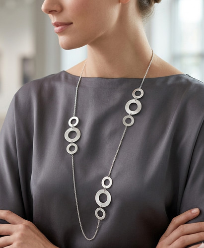 Collana lunga donna argento - collana,