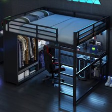 160x200 LED Kids Bed with Desk
