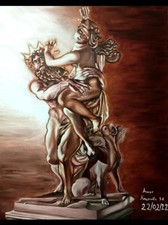 Dipinto Olio Tela Ratto Di