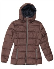 COLMAR Womens Hooded Padded Jacket IT 42 Small Grey Polyester CF20