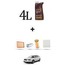 HOFFCAR Kit tagliando 4 FILTRI e 4L OLIO per Audi A4 (B6,B7) 1.9 tdi 85kw dal 20