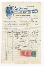 Fattura Borgosesia Premiata Salumeria Porati 1931 QX1082