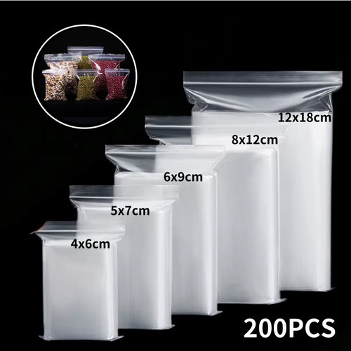 200 100pcs transparent zip - transparent,