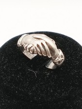 Anello Vintage Donna Argento Fede Fedina Santa Rita Mani Giunte Regolabile Da 19