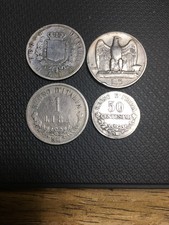 Lotto regno - 1 lira valore  1863-50 centesimi 1863 N-5 lire 1927-1 lira 1863.