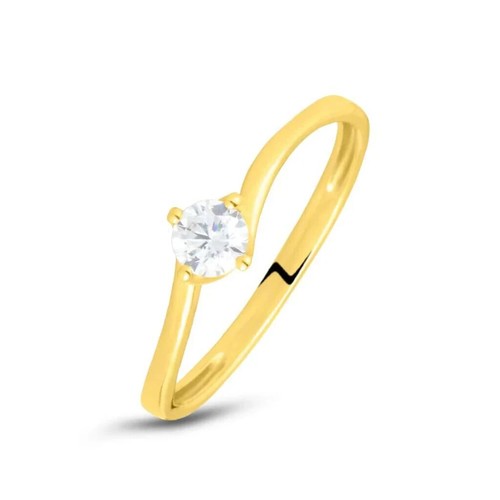 Anello solitario con zircone - anello,