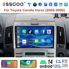 Autoradio 8 core Carplay Android14 GPS DAB+KAM per Toyota Corolla Verso 2003-2009