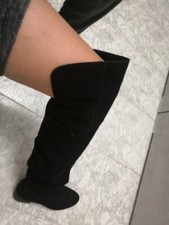 Stivali Donna Neri in Velluto Alti fino al ginocchio. Numero 37/38 