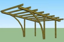 Carport in legno 5x3 h.2,70 copertura per auto gazebo in pino impregnato 