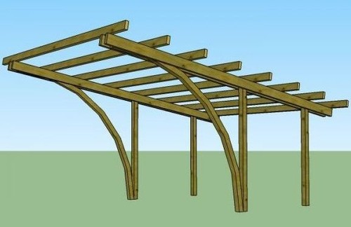 Carport legno 5x3 2 70 - legno, h.2,70