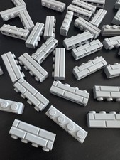 LOTTO 50 NUOVI LEGO 1x4 grigio chiaro mattoncini muro castello muratura 15533 profilo