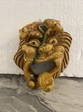 Maschera da muro in terracotta  Scultura unica fatta a mano