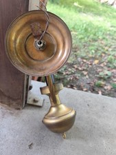 2 applique da parete ottone brunito con paralume vetro opalescente