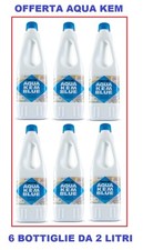 AQUA KEM LIQUIDO PER SERBATOIO  AQUE NERE WC CAMPER  6 BOTTIGLIE DA 2 LITRI 