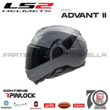 Casco Helmet Modulare Apribile P/J LS2 FF910 Advant II Solid Gloss Grigio Nar...