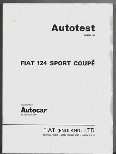 Fiat 124 sport coupè 1438cc - fiat,