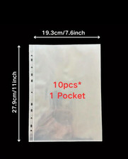 Fogli Trasparenti Banconote Cartoline Inserti a 1 Tasca Confezione Da 10 Pezzi 