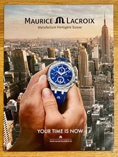 Maurice Lacroix Aikon Cronografo 2017 Vintage Watch Pubblicità Pubblicità