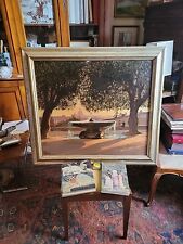 ANTICO DIPINTO/ROMA/1916/OLIO/"FONTANA DI VILLA MEDICI,ROMA".