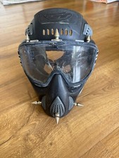 Maschera paintball vintage JT nera con punte attaccate ha segni di usura