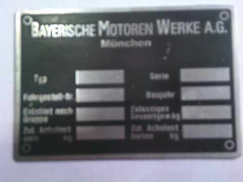 Typenschild bmw plate - typenschild,
